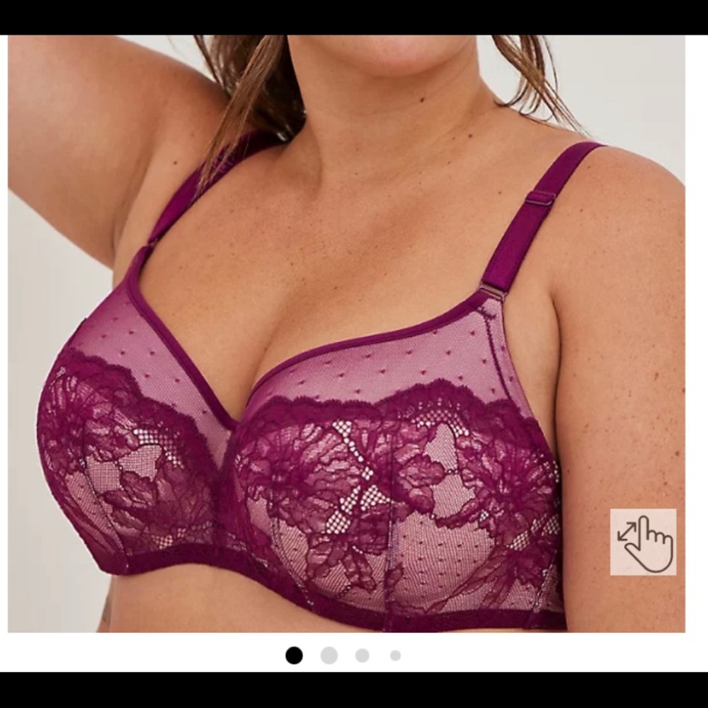 Elegant Lace Underwire Bra - Purple